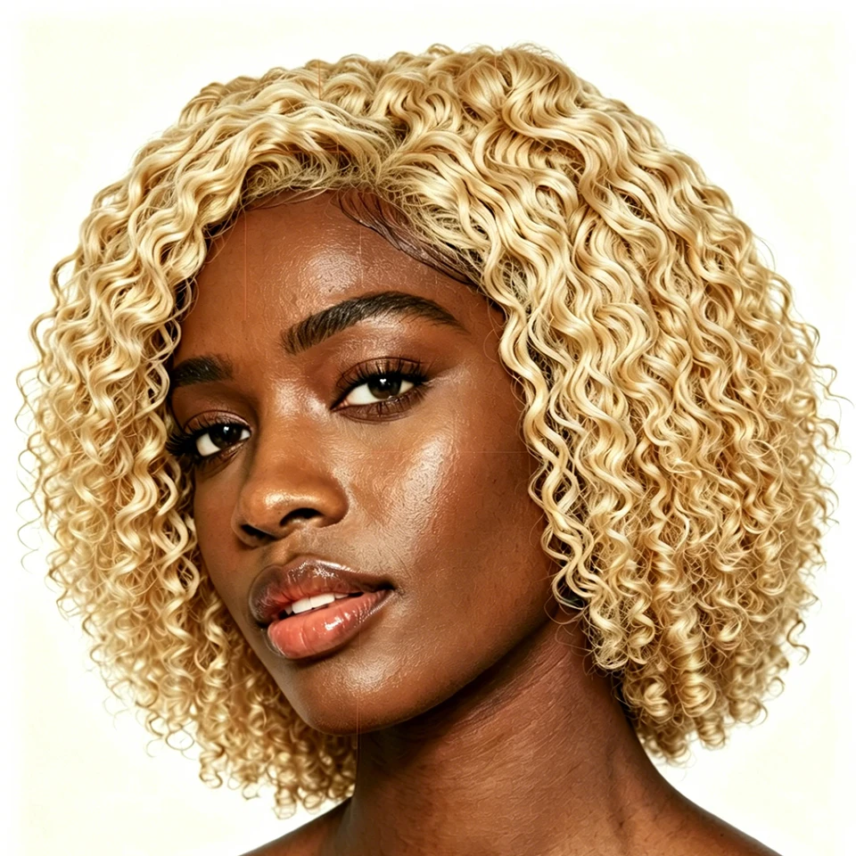 Phashion Burmese Curly 1/3 Pacchetti # Extension di capelli vergini ondulati colore 613, ricci e voluminosi, 100% capelli umani per donna, offerte speciali - immagine 6