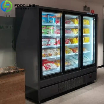 อุปกรณ์ทำความเย็นเชิงพาณิชย์แบบกำหนดเอง, ตู้แช่แข็งหลายชั้นแบบตั้ง, ตู้แช่แข็งแบบมีประตูกระจกแบบแยกส่วน 2