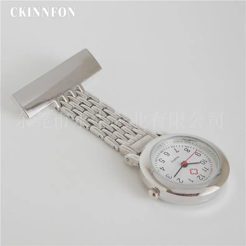 100pcs Wholesale Fashion Nurse Watches Women Pocket Watch Clip-on Heart Pendant Hang Quartz Clock For New Doctor Nurse Watches 5