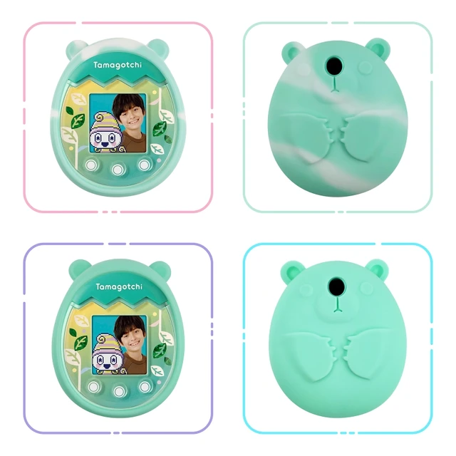 Protective Skin Sleeve Shell for Tamagotchi Pix with Finger Lanyard for tomagatchie Giga Pet Mini Toy Game Machine Cover 3