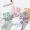3/6 Pairs Girls Lace Ruffle Socks Cotton Breathable Comfy Adorable Princess-Style Kids Dance-Ready Socks with Frilly Trim 6