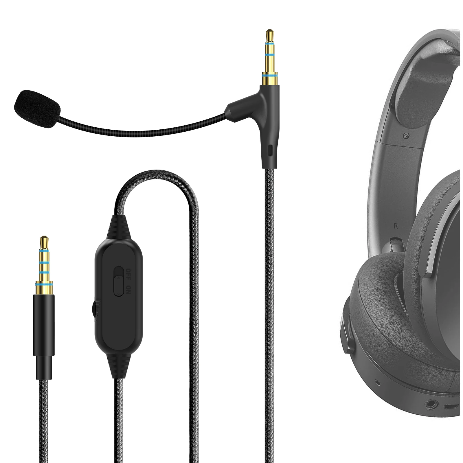 Headphone Cable Skullcandy Hesh Wire Geekria Boom Mic Headphones