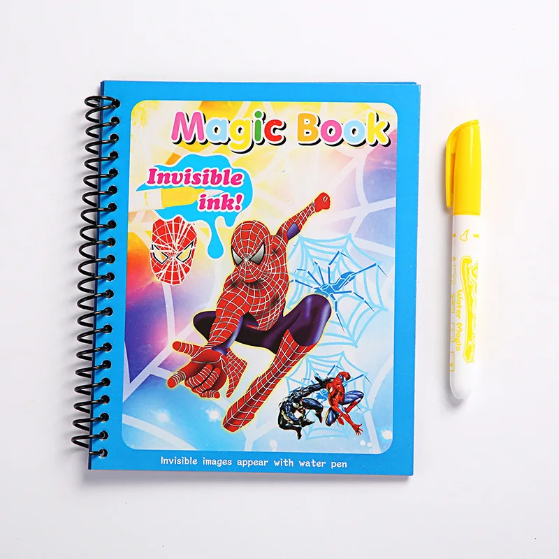 

Disney Spiderman Puzzle Painting Graffiti Book Marvel Frozen Cartoon Anime Figure DIY Magical Watercolor Paint Gift for Kids