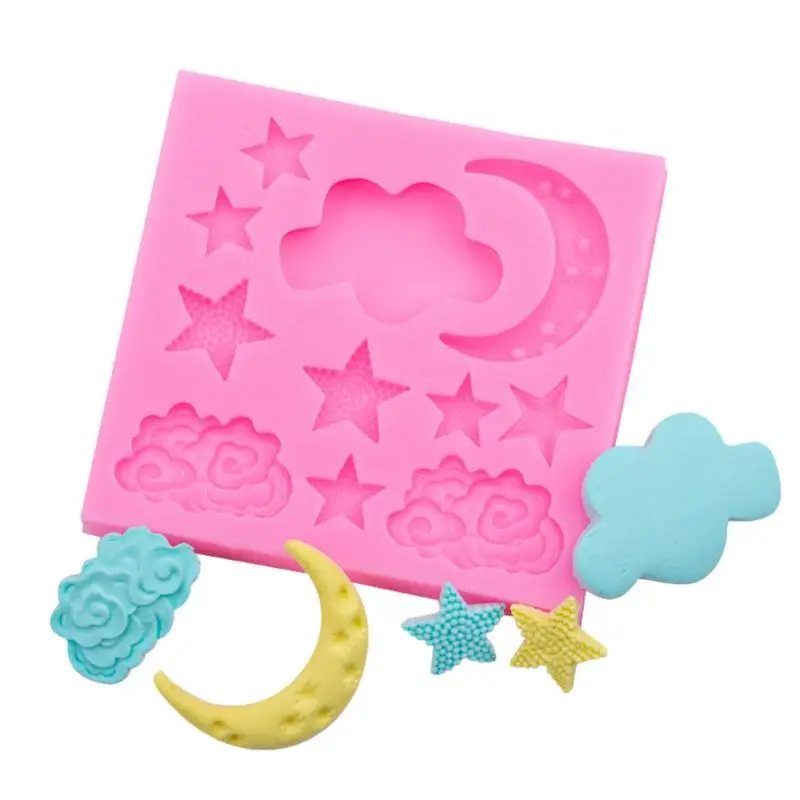 

Moon Silicone Mold Cake Molds for Baking Unique Moon Star Cloud Fondant Molds Cake Decorating Tools Resin Soap Baking Molds