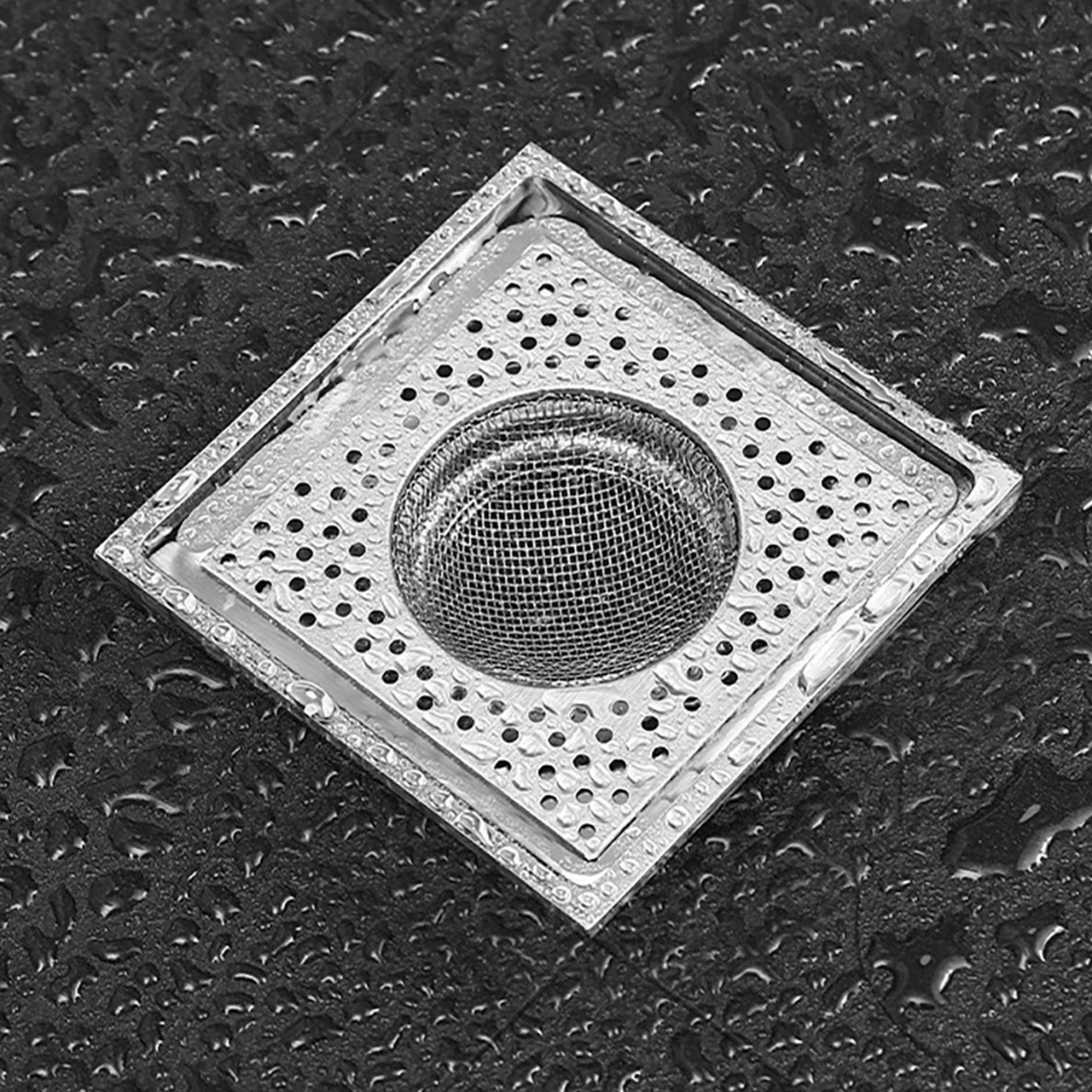 Square Kitchen Sink Filter Stainless Steel Anti-blocking Net Sink Mesh Strainer Bathroom Floor Drain Cover Shower Hair Catcher