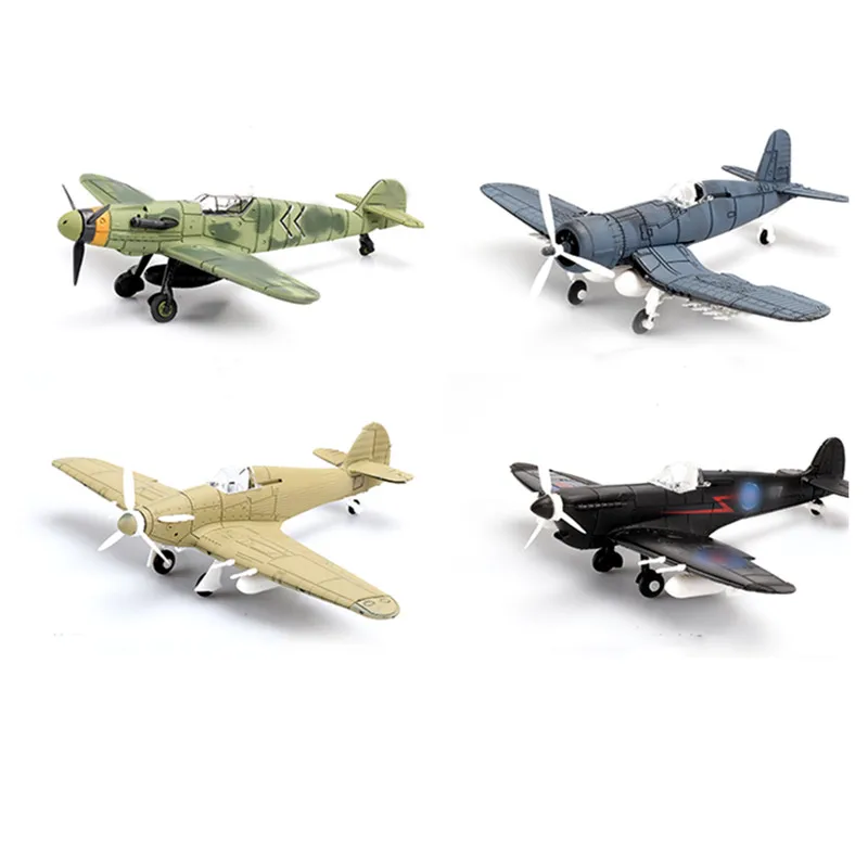 허리케인 P-51 조립 퍼즐 모델 군용 비행기 장난감, 4D 1/48 WW II 전투기 BF-109 스핏파이어 F4U