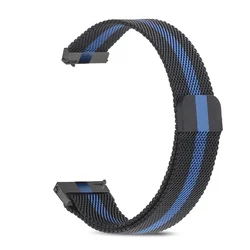 Stylish Magnetic Metal Milanese Loop Strap Bracelet, 22mm/20mm Band for 20MM watch band (Black Blue)