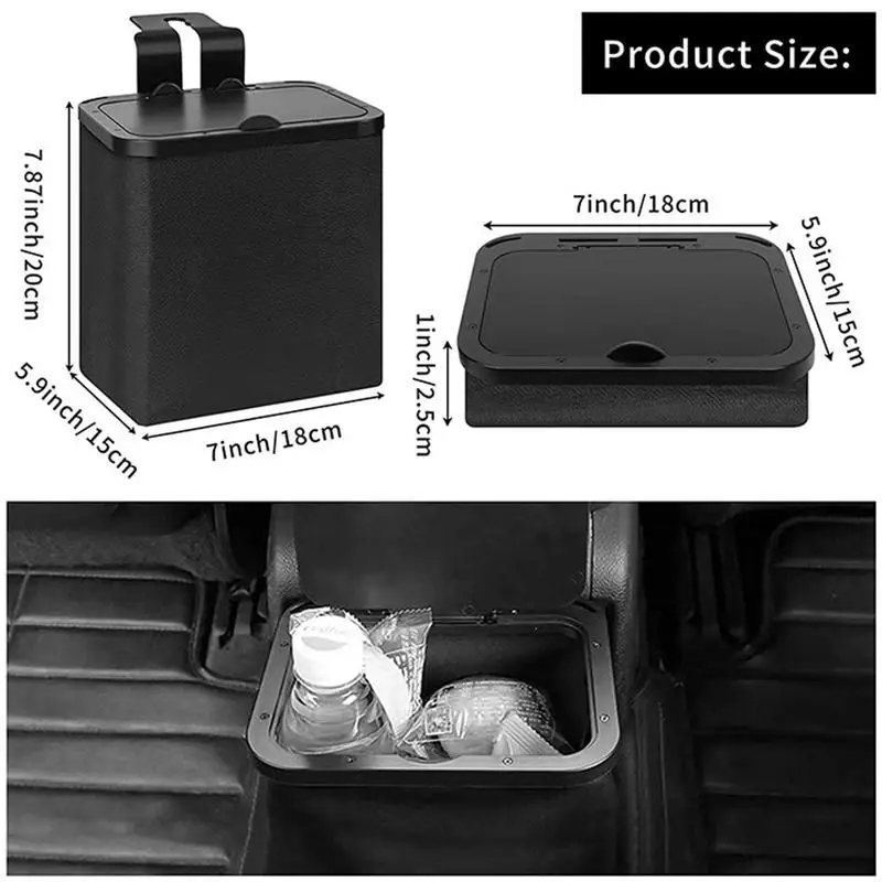 Mini Car Trash Can Bin with Lid, 60pcs Bags, Leakproof, Easy Installation &  Cleaning