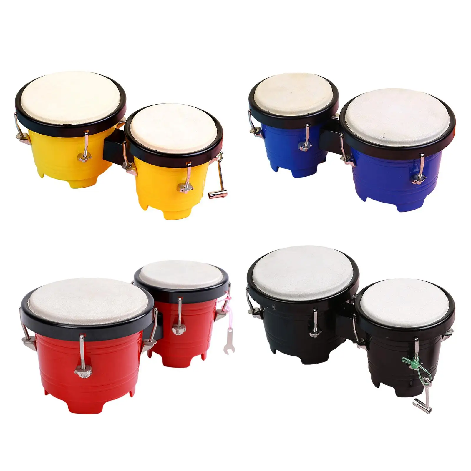 Professional Percussion Bongos Drum Set Tuning African Hand Drum Educational Music Instruments for Beginners Boys Girls Kids
