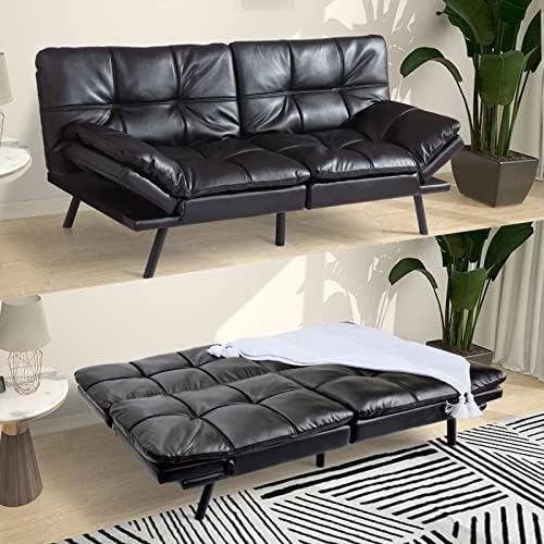 Memory Foam Couch Sleeper Convertible Futon Sofa Bed w/ Adjustable