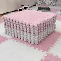 5-20 Pcs Plush Puzzle Foam Floor Mat, Soft Fluffy Interlocking Square Foam Tiles Area Rugs Carpet for Parlor Bedroom 1