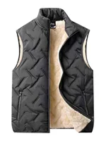 Lamb Fur Vest Men's Thiened Warmth Generating Outerwear Autumn Winter Faion Urban Sle Loose Fit Youth Casual Pure Color