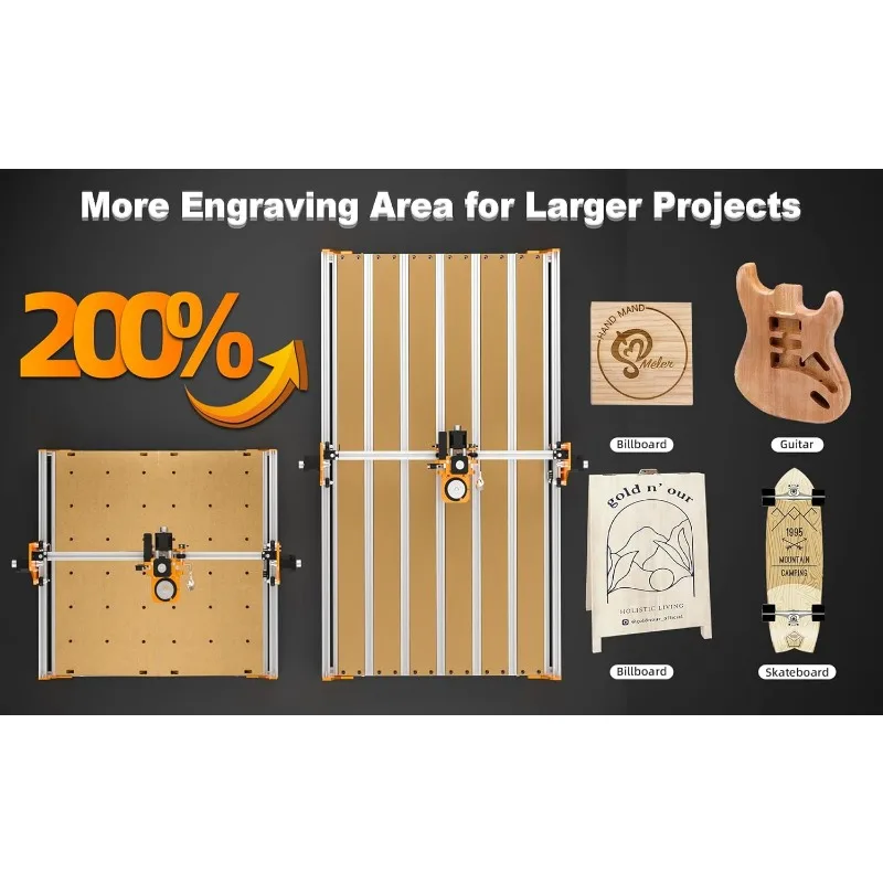 FoxAlien 4080 Extension Kit Upgraded Hybrid Spoilboard Masuter Pro CNC Router Machine Working Area Extend (15.75" x 31.5", X-Y)