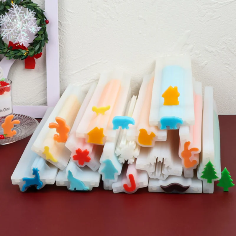 Large 32cm Long Tube Silicone Soap Mold Animal Flower Candle Resin Plaster Mold Chocolate Cake Filling Decor Tool Christmas Gift silicone soap molds epoxy resin molds