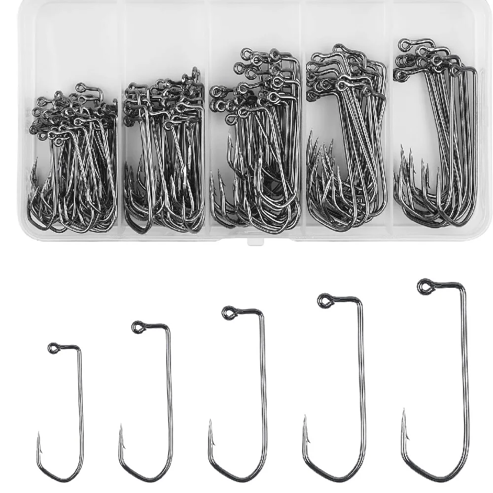 100 Stück Angel-Jig-Haken, 90 Grad Aberdeen, langer Schaft, Haken, Jig-Maker für Süßwasser, Salzwasser, Barbar, Fliegenbinden, Jigging-Haken – Detail 6