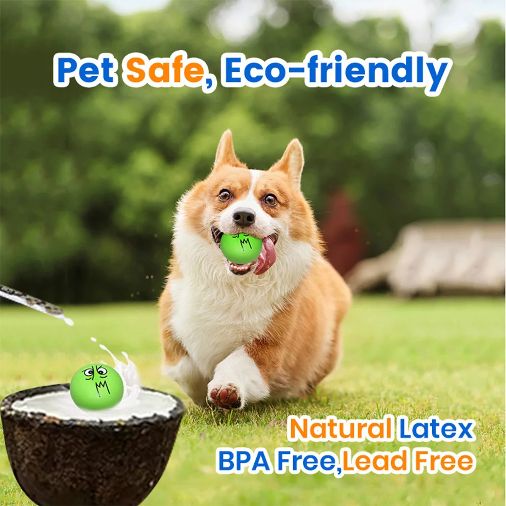 6pc Latex Dog Squeaky Toys Soft Smiley Face Dog Toys Chewing Squeaky Toy Fetch Play Balls for Puppy Small Pets Dog Accessories 3
