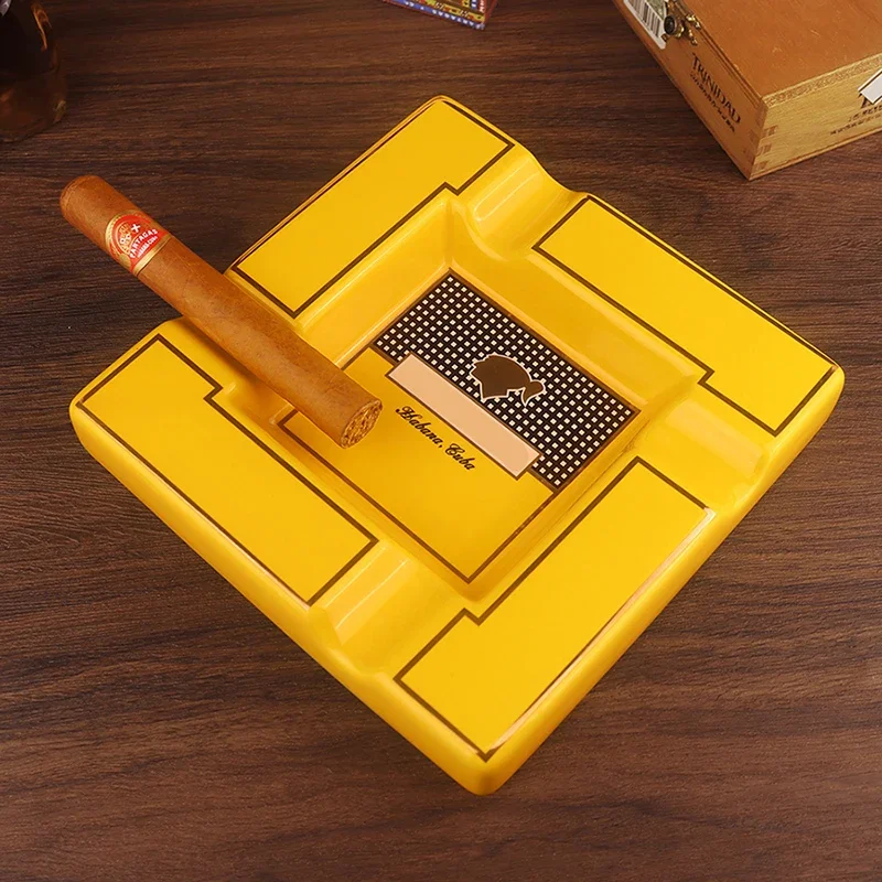 Cigar Ashtray ceramic ashtray cigarettes ashtray Cohiba Large Ceramic 4 Slot Tray Creative Luxury Desk Office Smoking Accessories