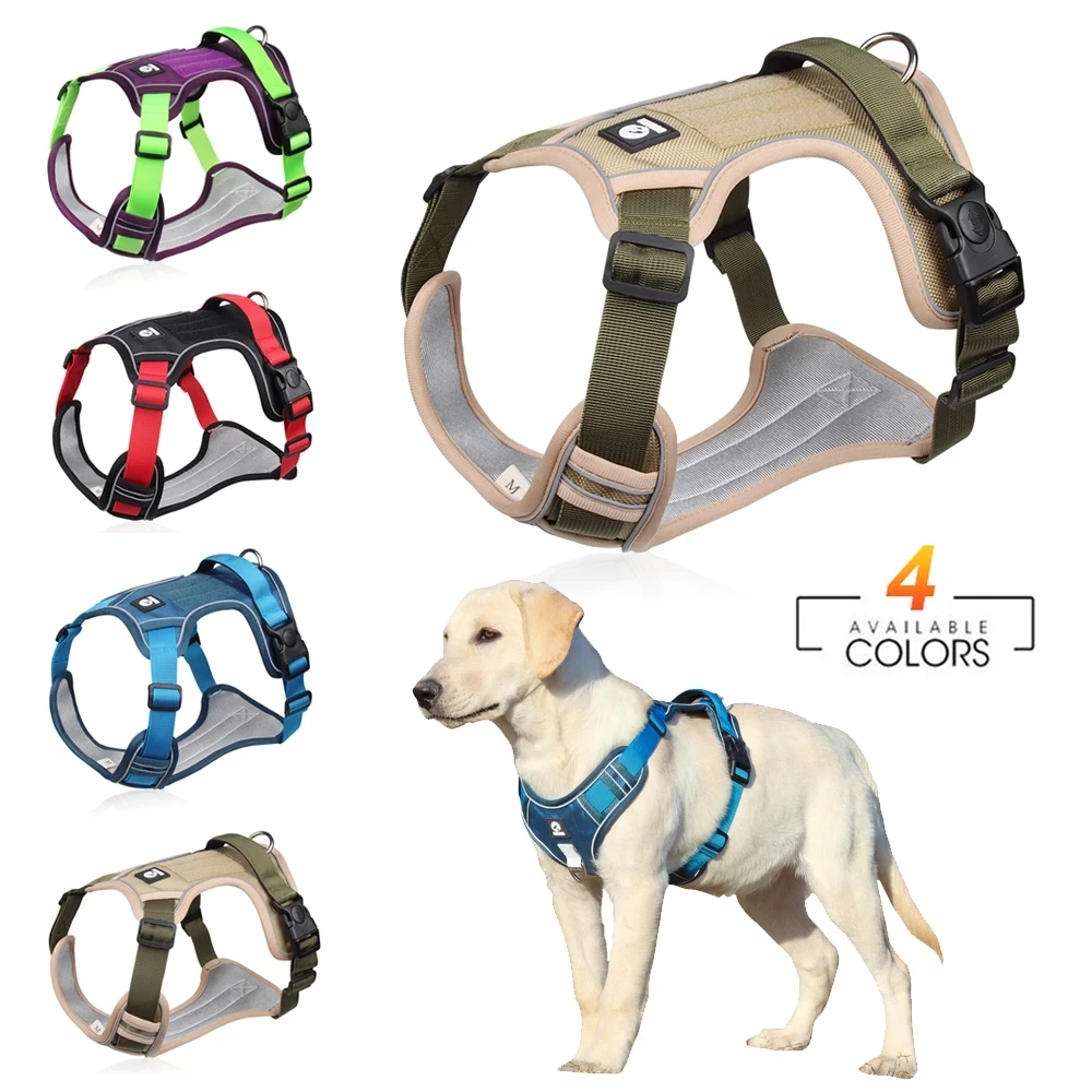 Dog Harness Vest French Bulldog Nylon Dog Harness For Big Dogs Adjustable Safety Large Greyhound Outdoor Walking Harnesses