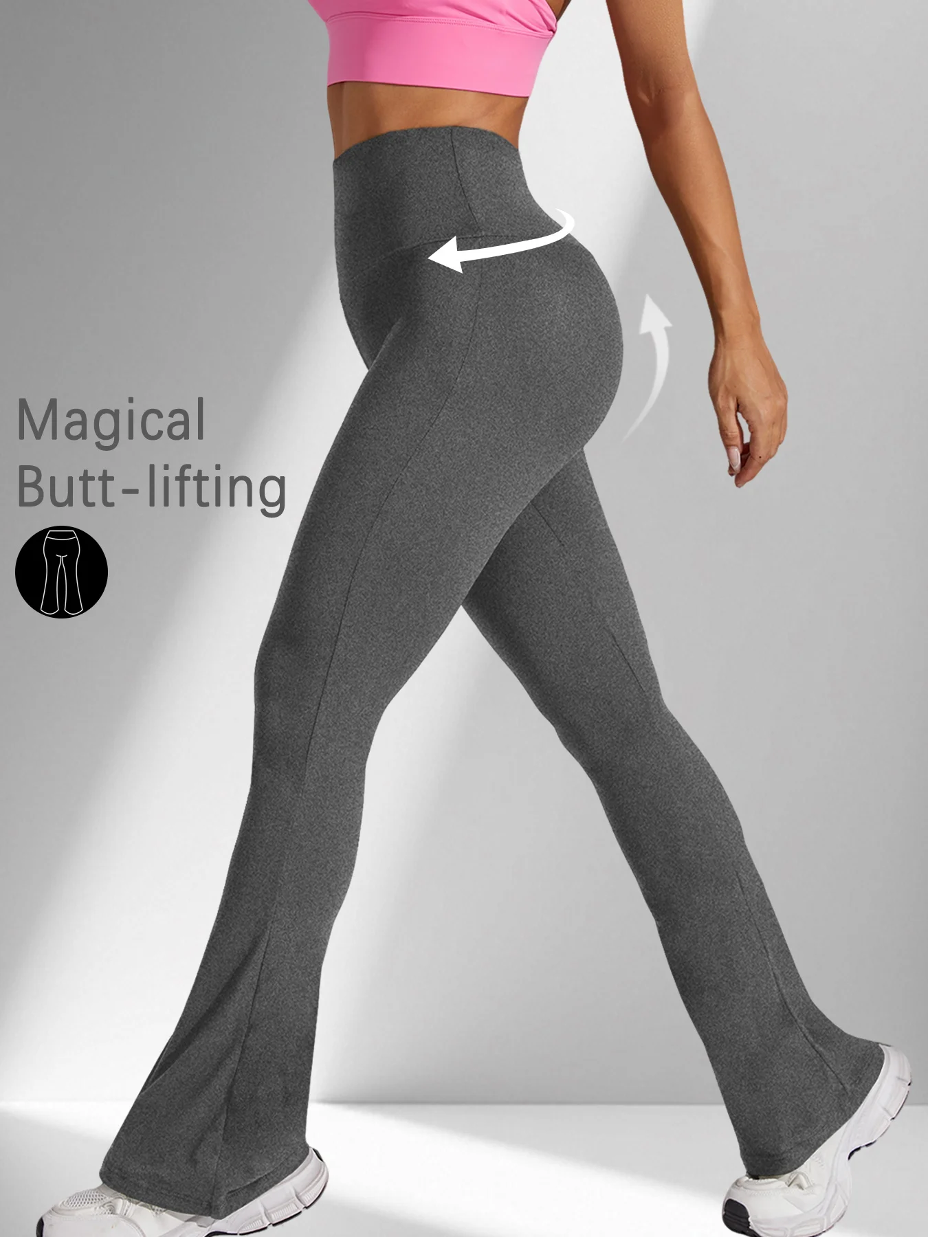 Womens Super Soft High Waisted Flare Leggings Image 13
