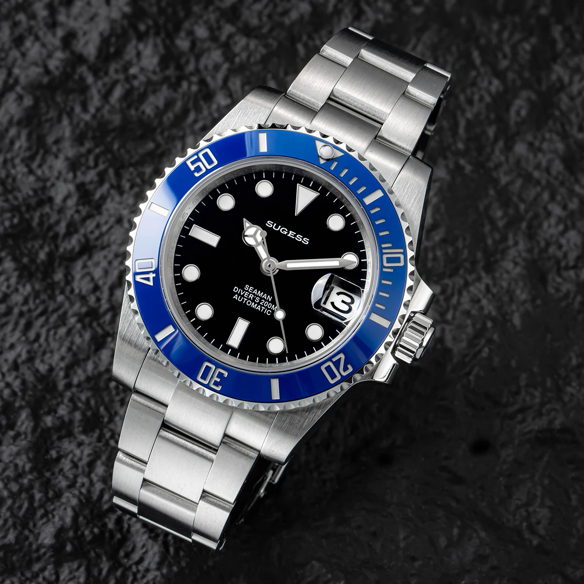 Sugess Watch Of Men Diver NH35 Automatic Mechanical Wristwatch Date Sapphire Crystal Luminous Ceramic Bezel Waterproof 200M 2022_voghion.com