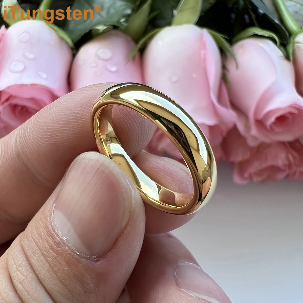 iTungsten 4/5/6/7/8/10mm Tungsten Carbide Ring Men Women Couple Wedding Band I Love You Engraved Comfort Fit 2