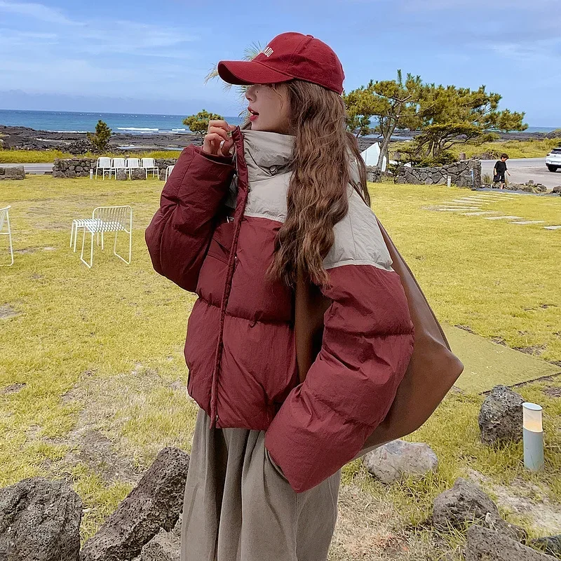 

2023 Autumn/Winter New Down Cotton Coat Women's Short Hooded Panel Korean Loose Cotton Coat Women's