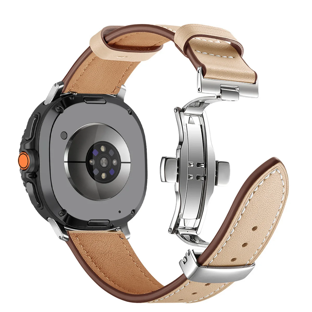 Luxury Leather Smartwatch Strap - Elegant Business Bracelet