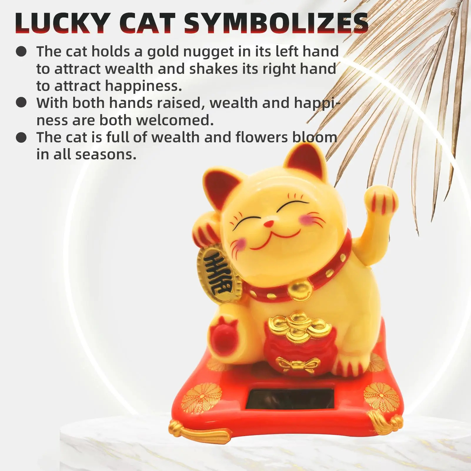 Fortune Cat Figurine 1Pc Mini 2.9inch Waving Hand Feng Shui Cat Decoration Opening Business Home Car Ornament Holiday Gift Home Decoration