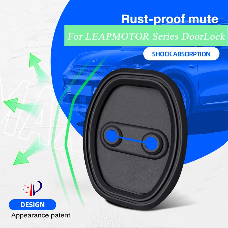 

4pcs Car Door Mute Damping Cushion Silicone Door Lock Buckle Car Door Anti-Collision Protective Cover For LEAPMOTOR C11 C01 S01