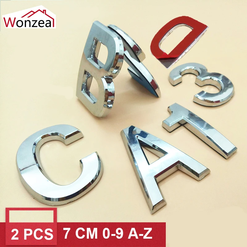 2pcs 7cm ABS Self Adhesive Door Number Sign Number Digit Apartment Hotel  Office Door Address Street Number Stickers Plate Sign _ - AliExpress Mobile