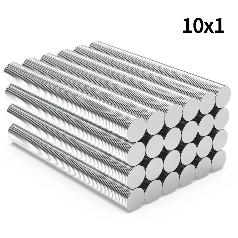 10x1mm N35 Superstarker Neodym-Magnet, rund, NdFeB, leistungsstarker Permanentmagnet, Kühlschrankmagnete, 10*1 – Detail 1