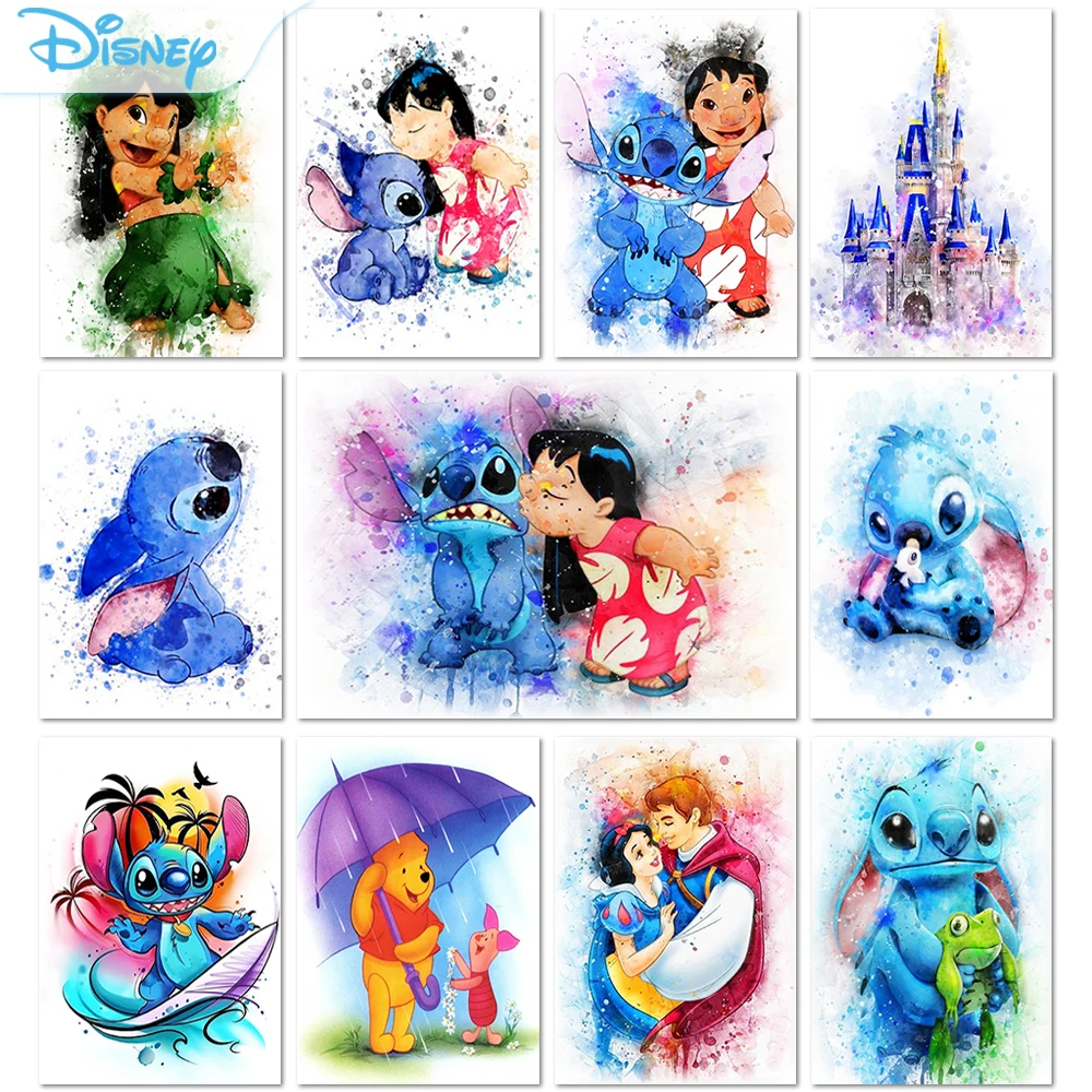 5D Fai Da Te Disney Diamante Ricamo Cartoon Stitch & Lilo Picture Mosaic Home Decor Full Round Diamond Painting Cross Stitch Kit