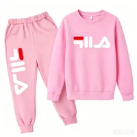 Ensemble de sport décontracté 2 pièces pour enfants (garçons et filles) printemps-automne 2025 – Haut et pantalon – Tenue de jogging d'extérieur pour filles de 3 à 14 ans 5