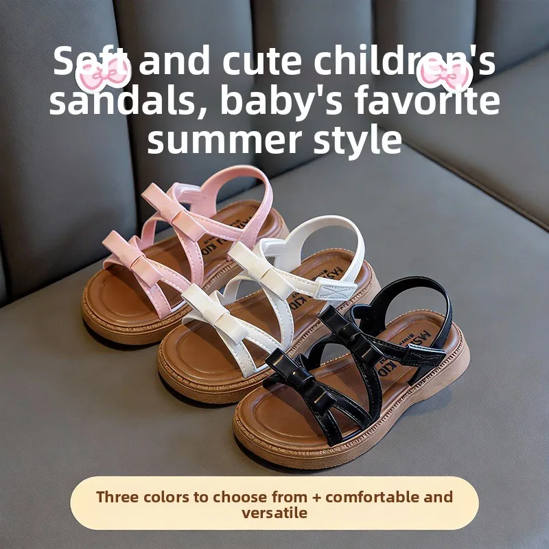 1-10 Jahre Mädchen-Sandalen Sommer Neue Coole Modische Prinzessinnen-Schuhe für Schülerinnen Flache Sandalen Freizeitschuhe – Detail 3