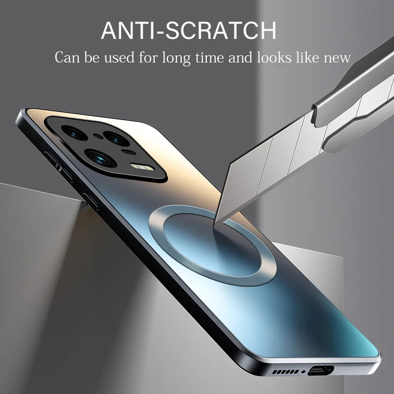 Matte Silicone Frosted Phone Case with Magnetic Wireless Charging Compatibility