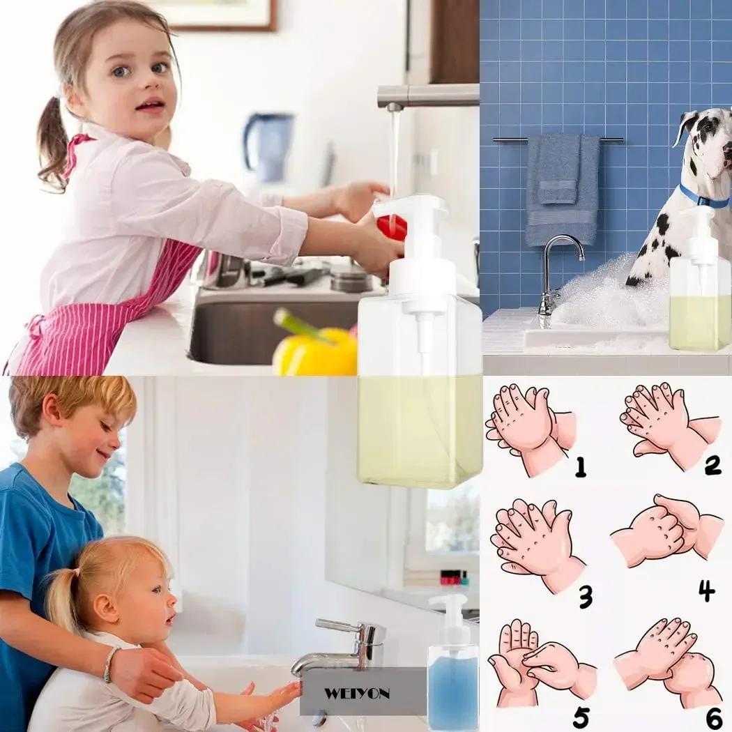 450ml foam soap dispenser refillable foam liquid hand soap empty plastic pump bottle container 1pc