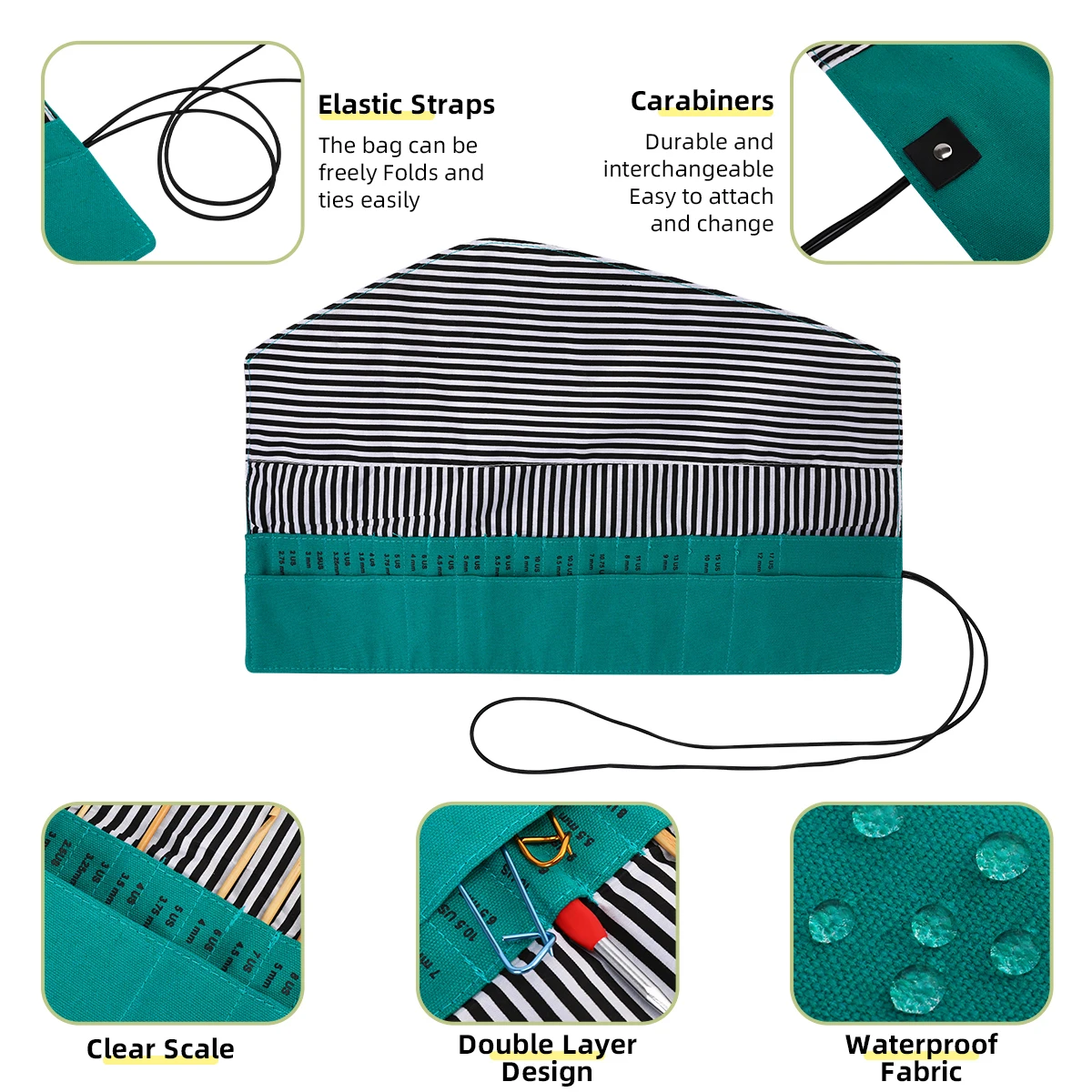 Empty Storage Bags Foldable Crochet Oragnizer Bag Waterproof Knitting Needles Bags For Sewing Tool Accessories Gift knitting tool organizer,yarn storage bag,yarn storage organizer