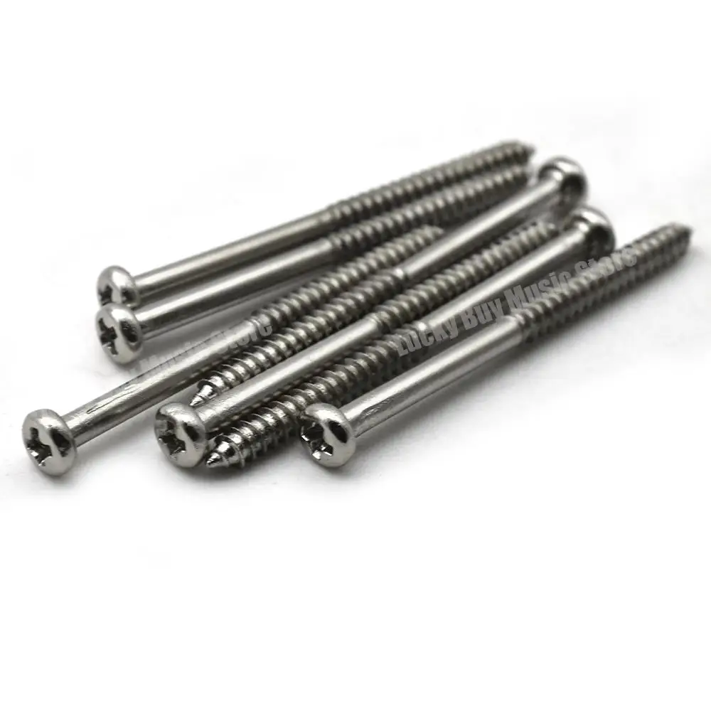 10pcs Electric Guitar Bass Pickup Height Adjusting Screws 2.6MM x 35MM Silver Black guitar tool