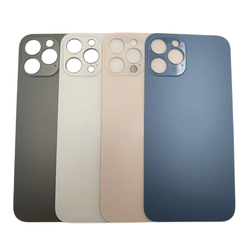 

Задняя стеклянная панель для iPhone 12 Pro / 12 Pro Max, Крышка батарейного отсека, запасные части с логотипом, корпус с большим отверстием, заднее стекло камеры
