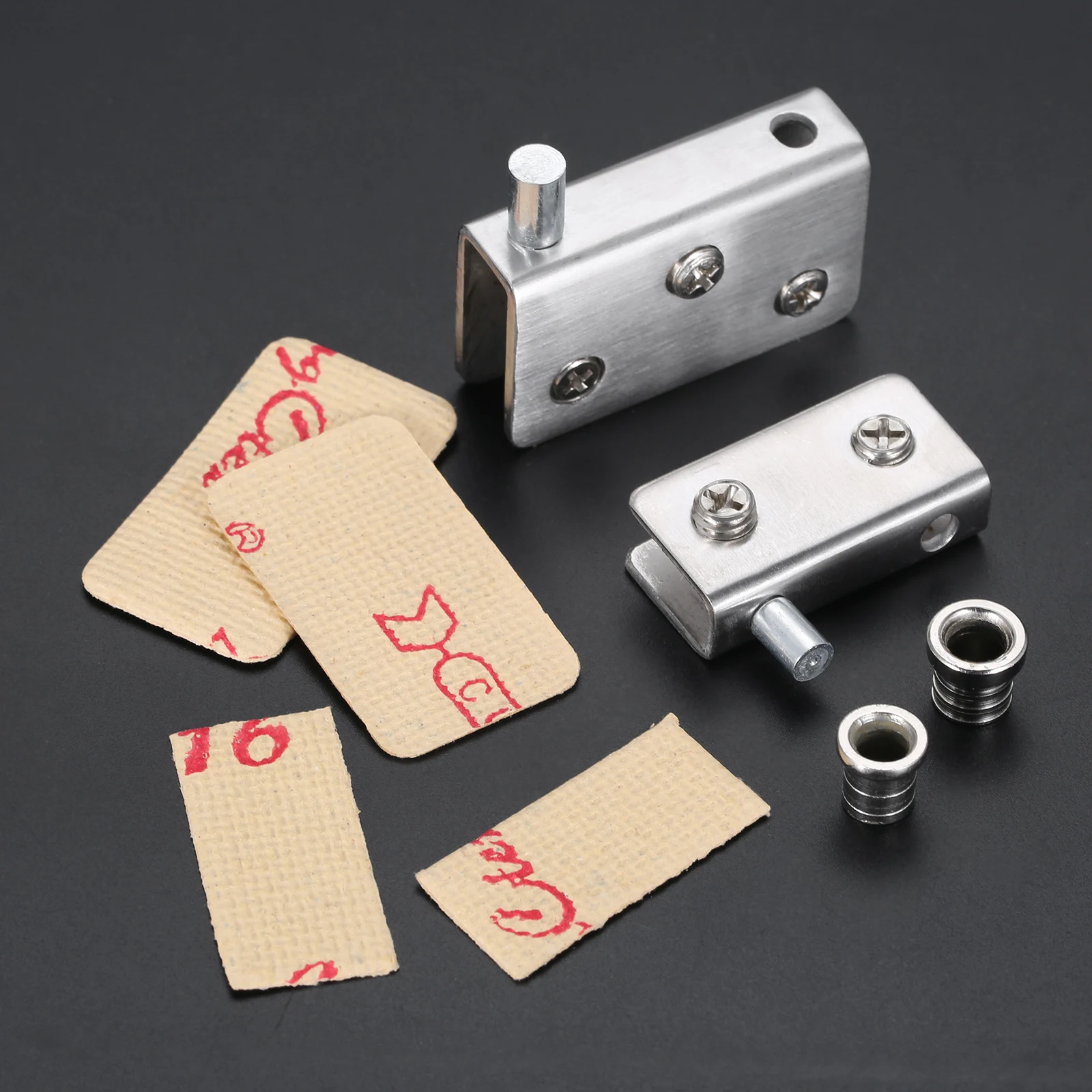 Glass Fasteners Shower Room Door Hardware 2pcs Stainless Steel glass hinges for 5-8mm/8-10mm Bathroom Glass Door Glass Pivot Clamps Cupboard Display Cabinets Clamps