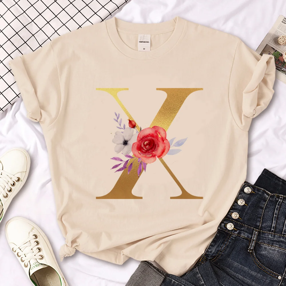 

Alphabet A-z Tee women comic anime designer t shirt girl streetwear clothes