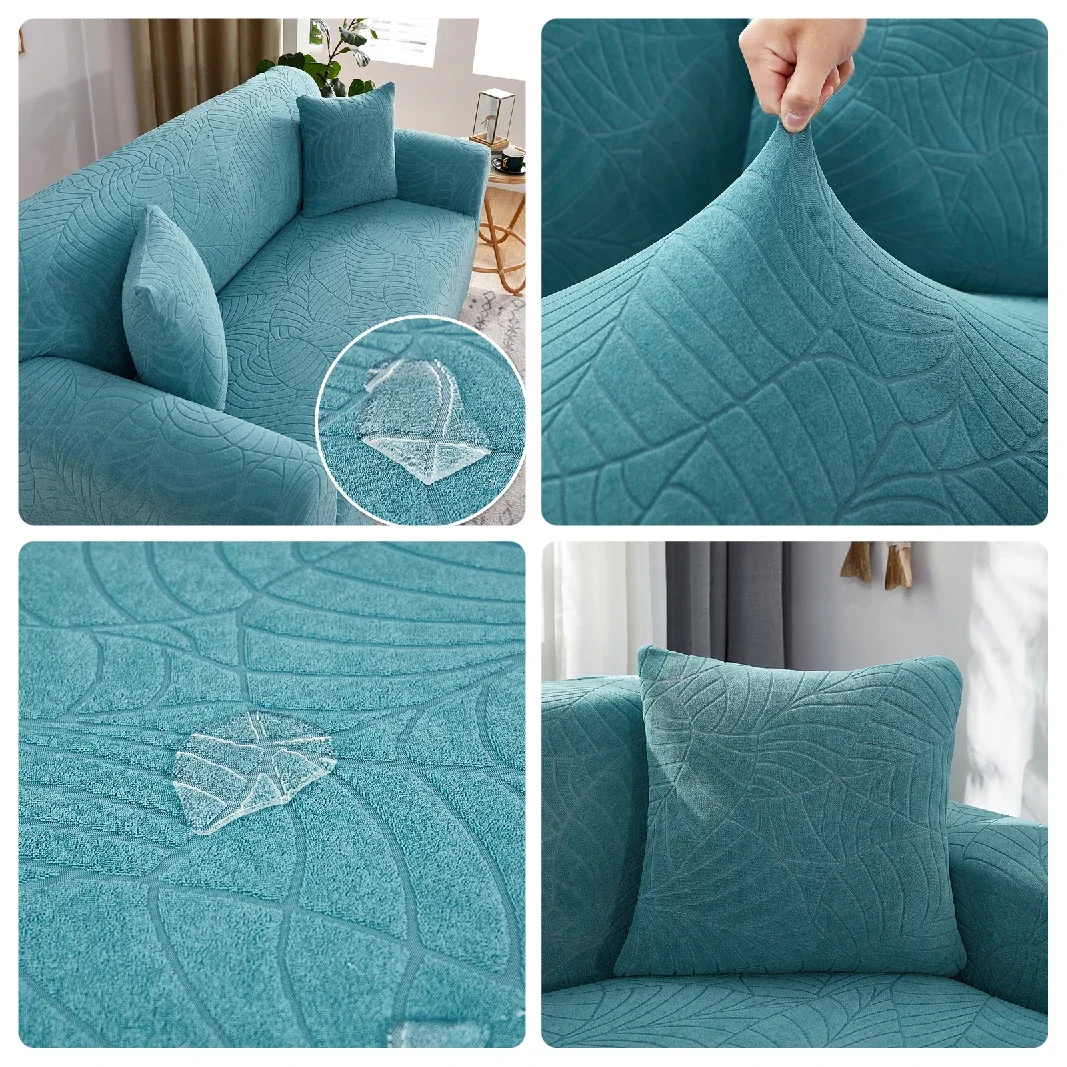Jacquard-Sofabezüge für 1/2/3/4 Sitze, Einfarbiger Couchbezug, L-förmiger Sofabezug-Schutz, Bankbezüge – Detail 5