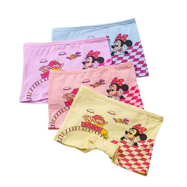 Children Cute Briefs Boxers Girl Cotton Underwear Kid Bright Printing Mickey  Minnie Snow white Design Quality Underpants 3-10T - AliExpress