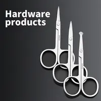 1pc Stainless Steel Portable Round Head Curved Mustache Nose Ear Hair Remover Scissor Trimmer Safety Eyebrow Beauty Scissors 2