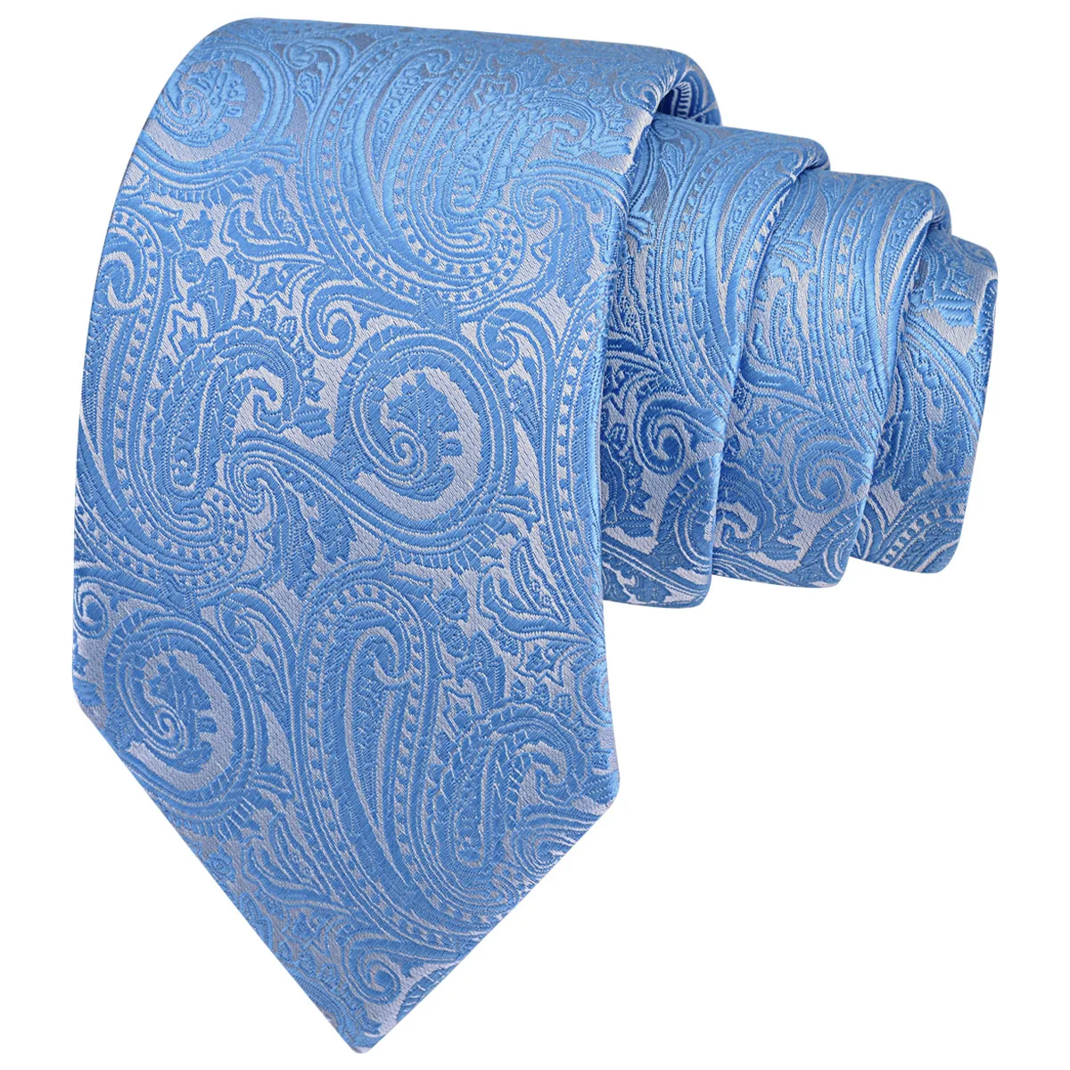 RBOCOTT New Classic Silk Paisley Tie 8cm Pattern Necktie Men's Red Blue Black Office Wedding Party Gift Tie Accessories