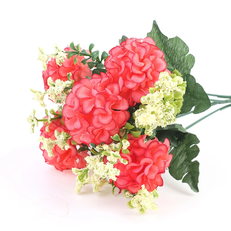 1 Blumenstrauß mit 5 Köpfen, Hortensien-Seidenblumen, künstliche Blumen, gefälschte Luxus-Hochzeitsdekoration – Detail 3