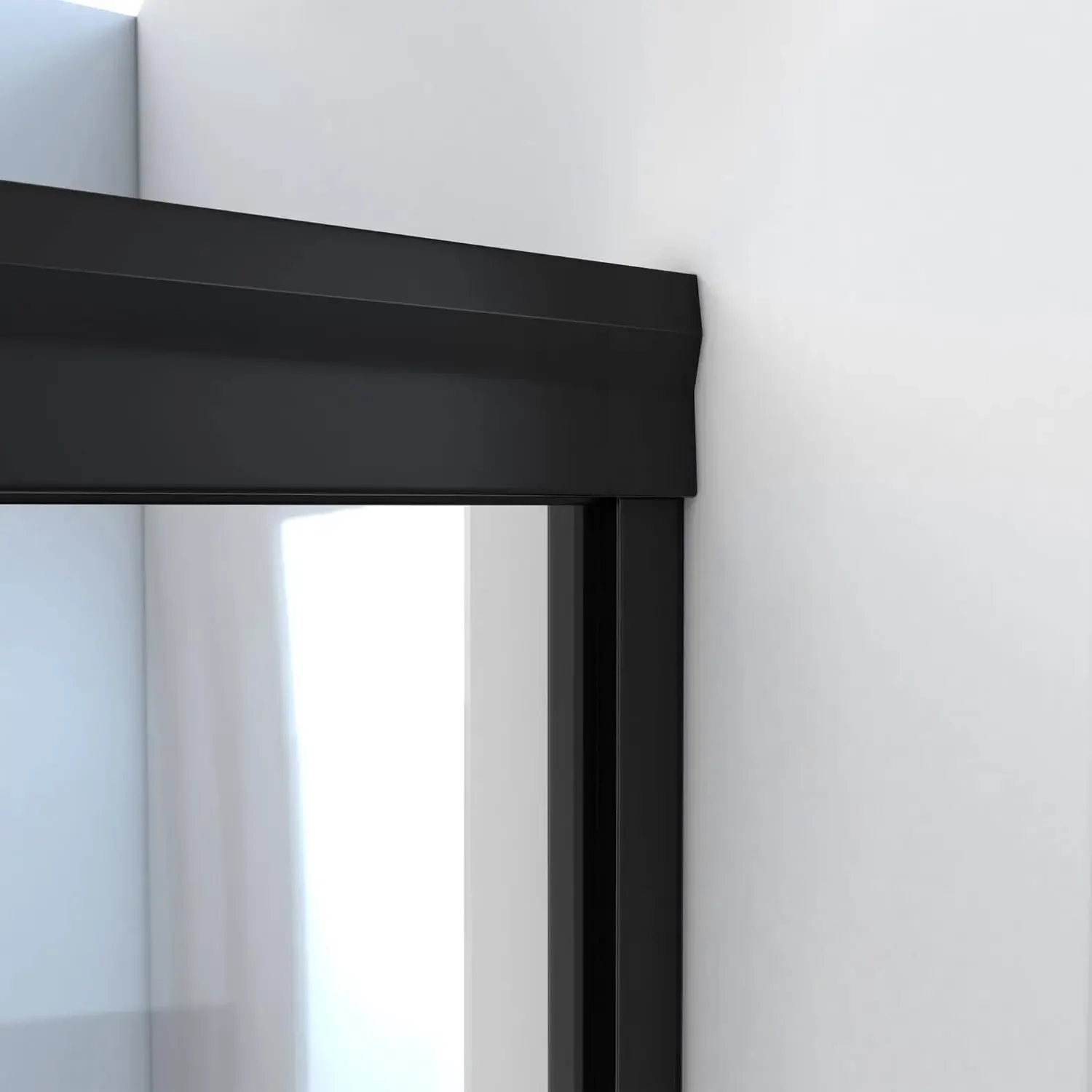 Alliance Pro BG 56-60 in. W x 70 3/8 in. H Semi-Frameless Sliding Shower Door in Matte Black and Clear Glass, glass shower door 3