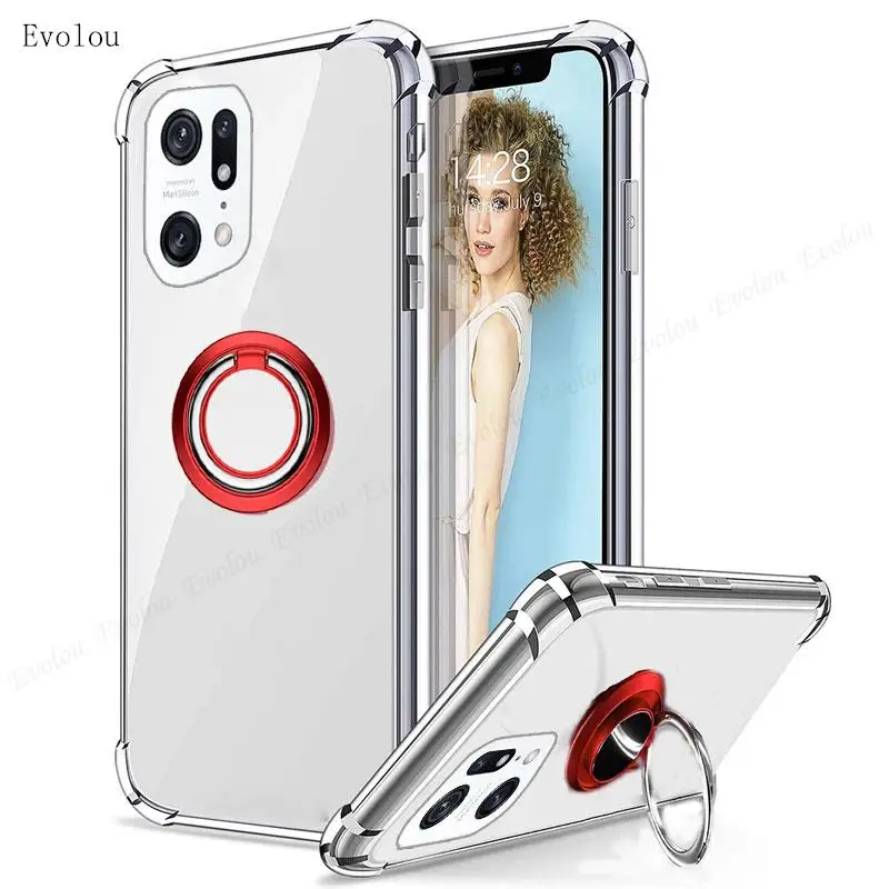 Transparent Soft Silicone Phone Case with Car Magnetic Stand Holder