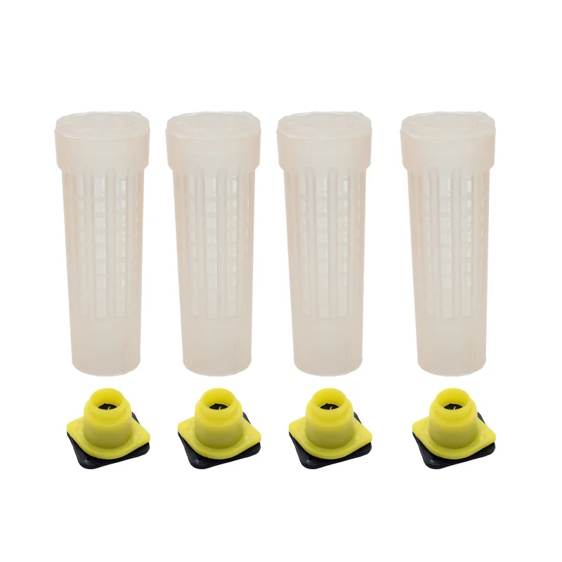 Nicot Bee Hair Roller Queen Cages 50PCS Plastic Protective Sealed Cell Cover Cage Box Cup Rearing Bees Tools Beekeeping Supplies beekeeping tools,beekeeping accessories