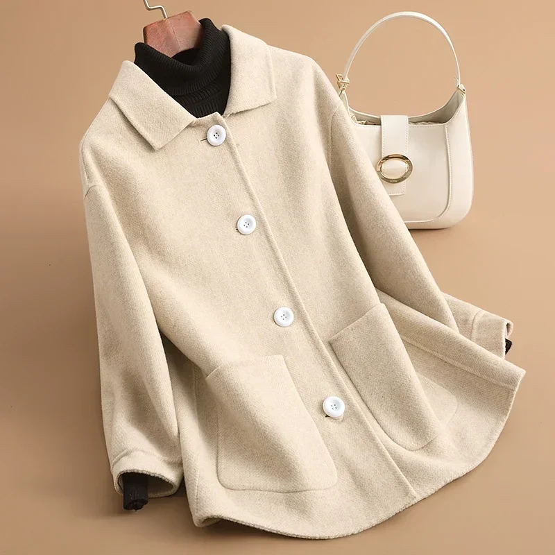 

2023 New Autumn And Winter Double Sided Wool Coat For Women Small Fashion Short Style Temperament Cashmere Wool Coat